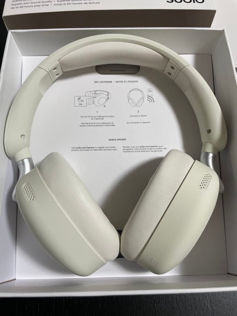 新品☆未使用 Sudio K2 Pro ワイヤレスヘッドホン ホワイト