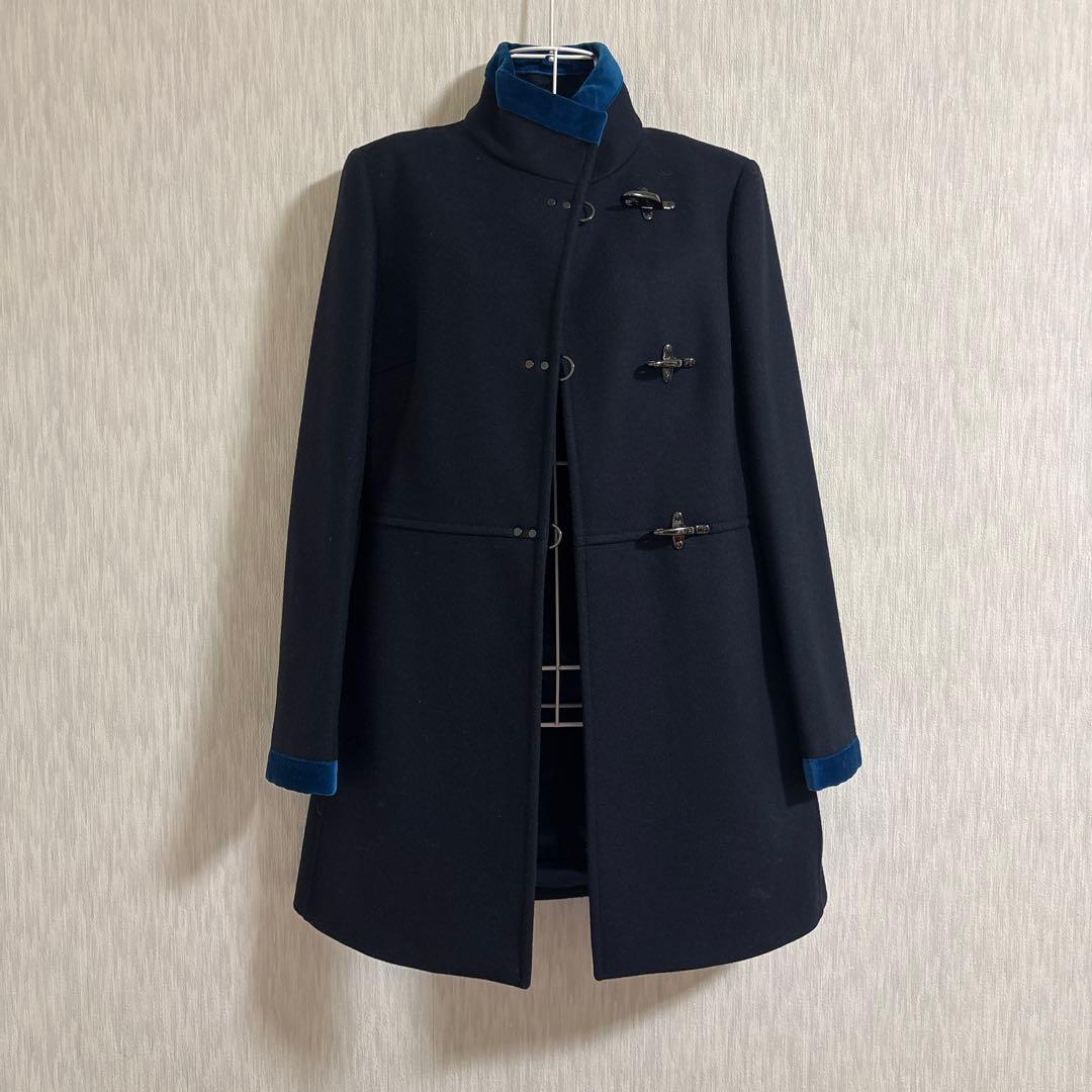 最終値下　Fay ベルベットトリム・ファイヤーマンバックル・スタンドカラーコート