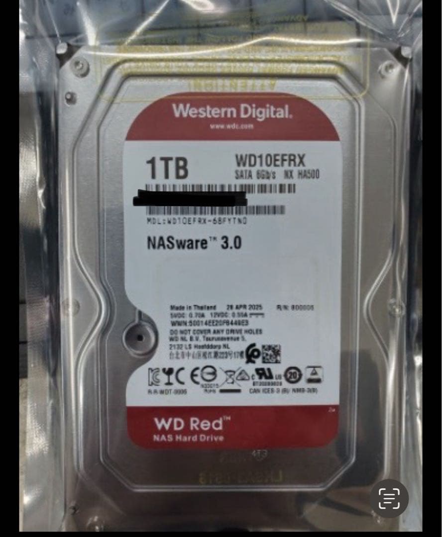 WD10EFRX新品未開封1TB⭐︎HDD