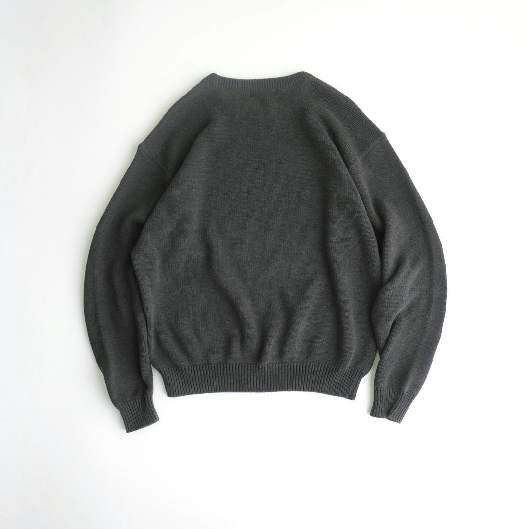 CROFT&BARROW 90s クルーネックコットンニット チャコール XL.