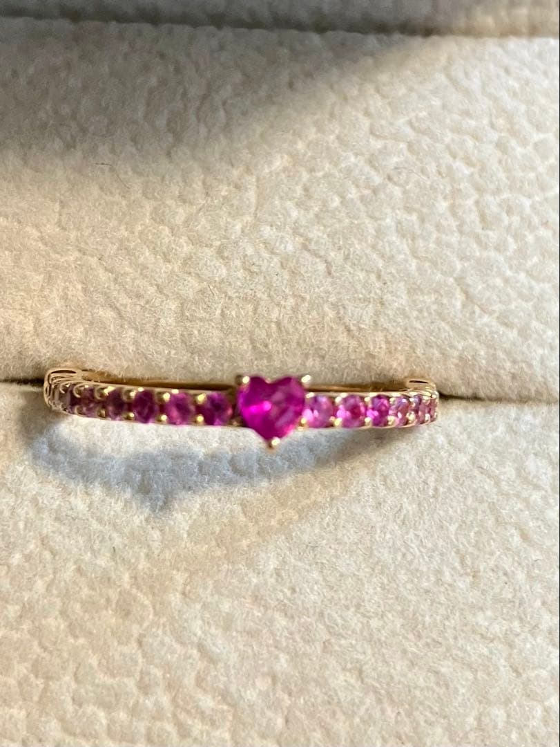 ネ*コ様 1月3日までの出品です＊ソ付＊K18PGルビー＆ピンクサファイアリング