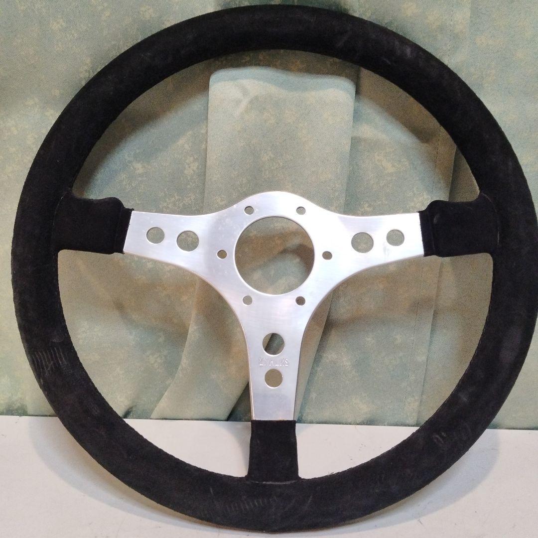 旧車　1部布、木製ハンドル　 直径35cm