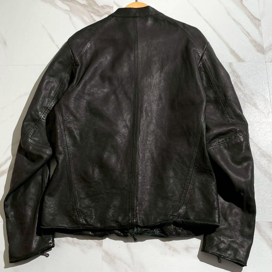 SHELLAC ライダース　メンズ　レザー　シープスキン　黒　メンズ　アウター