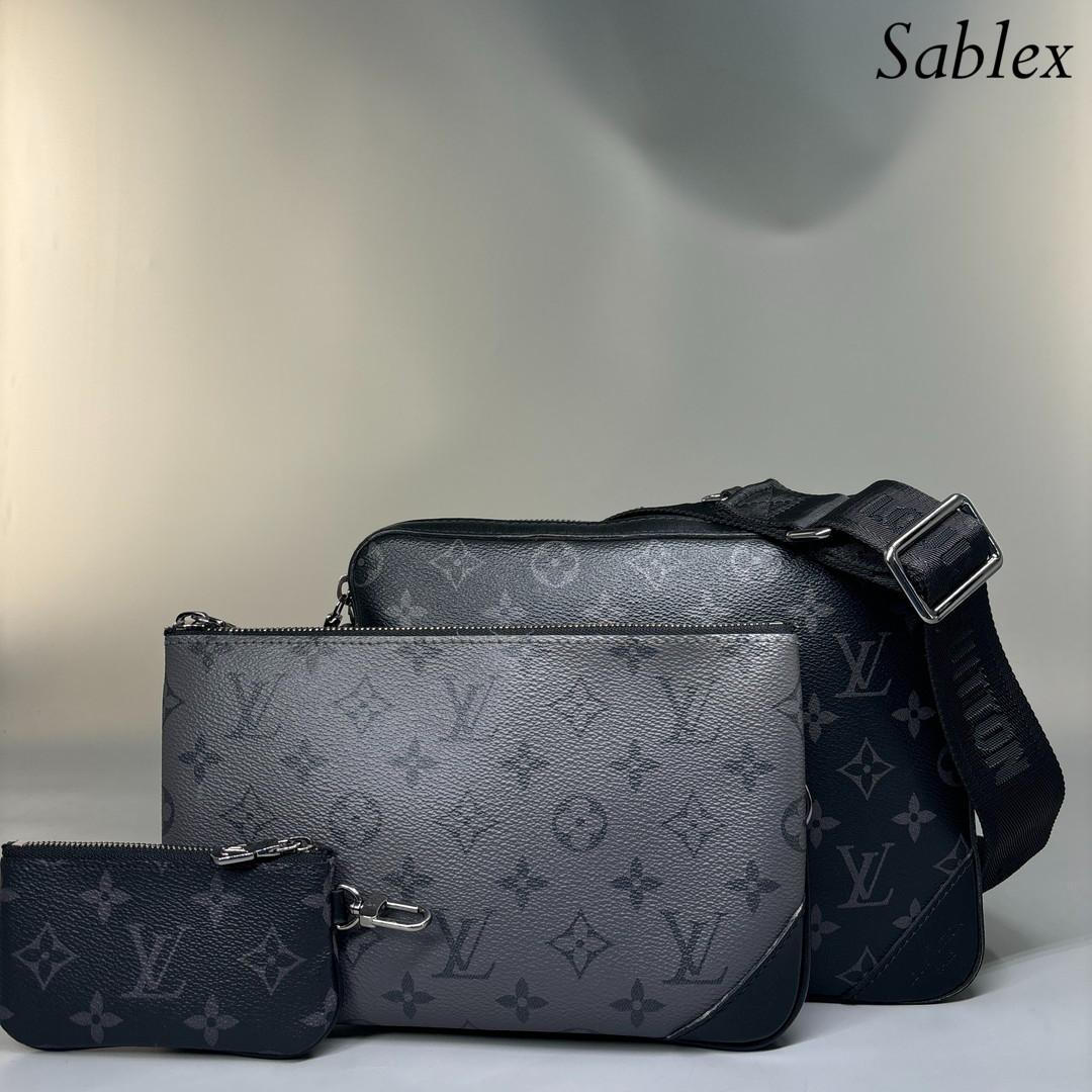 【極美品】ルイヴィトン モノグラムエクリプス トリオメッセンジャー M69443