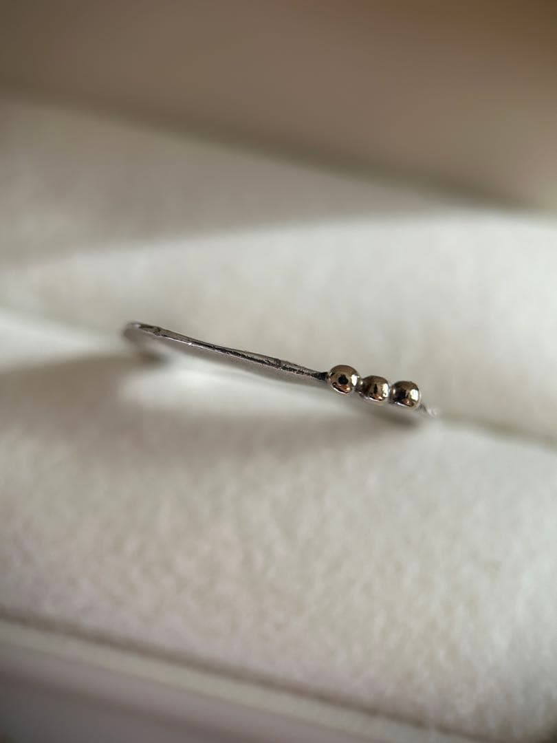 H.P.FRANCE ロザマリア シルバー925 デザインリング 3ボール指輪⑤