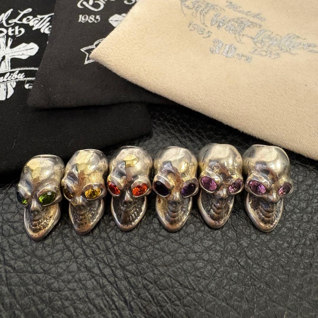 Bill Wall Leather スカルビーズ アメジスト ペリドット