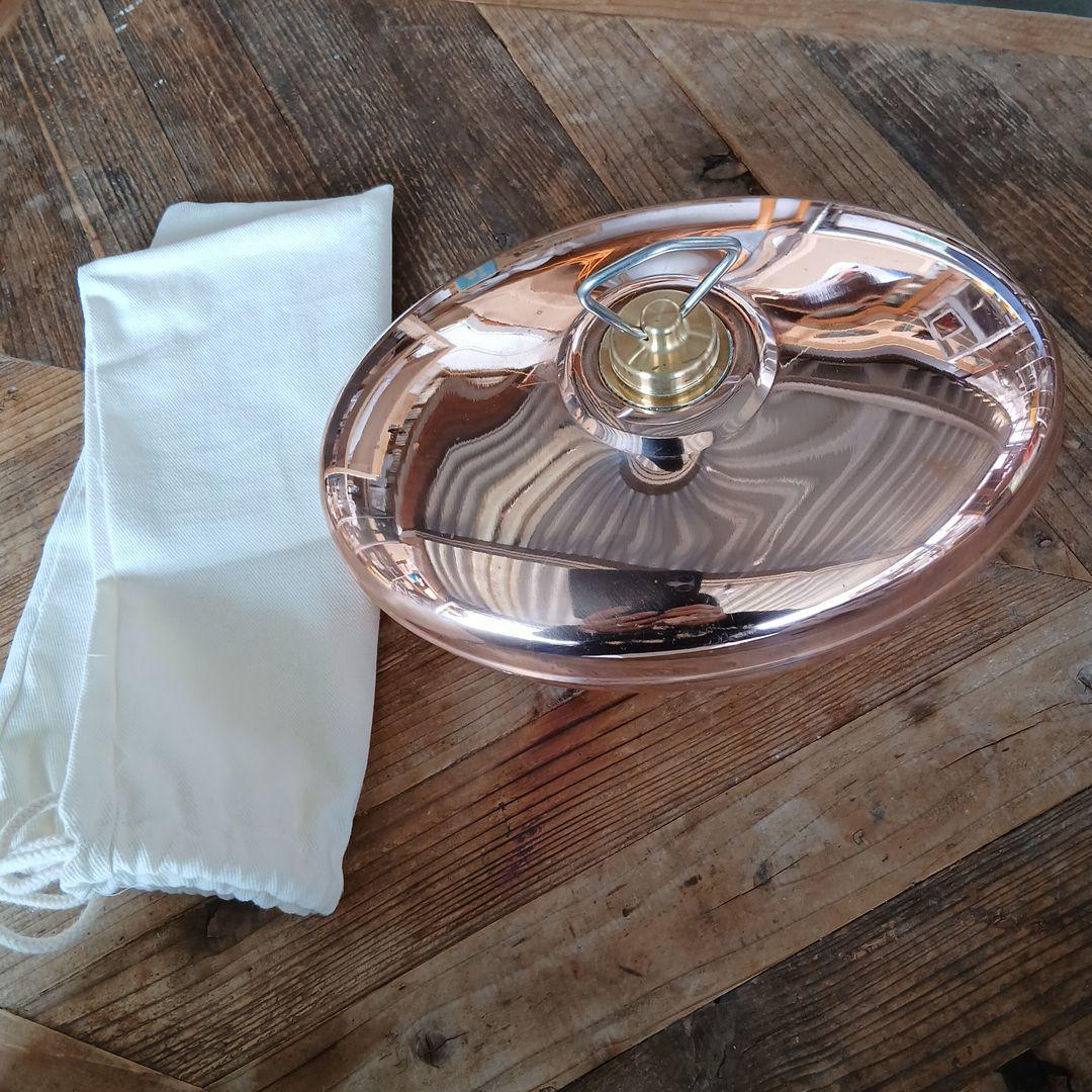 ドイツ製銅製楕円形湯タンポ袋付き