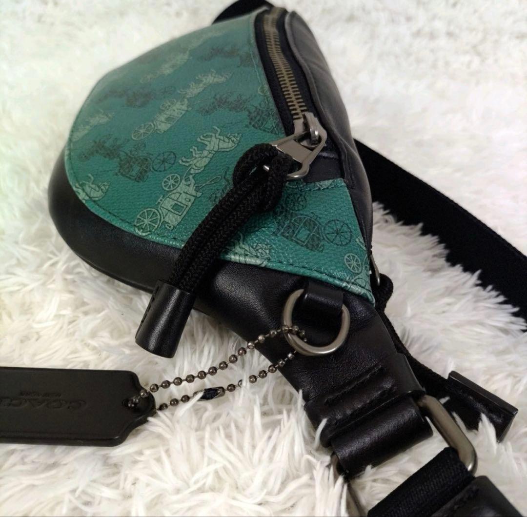 COACH ボディバッグ ホース&キャリッジ PVC グリーン