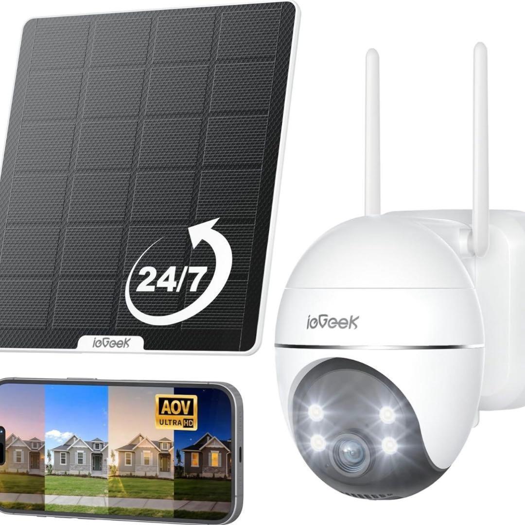 防犯カメラ 屋外 ソーラー 工事不要 15000mAh ワイヤレス