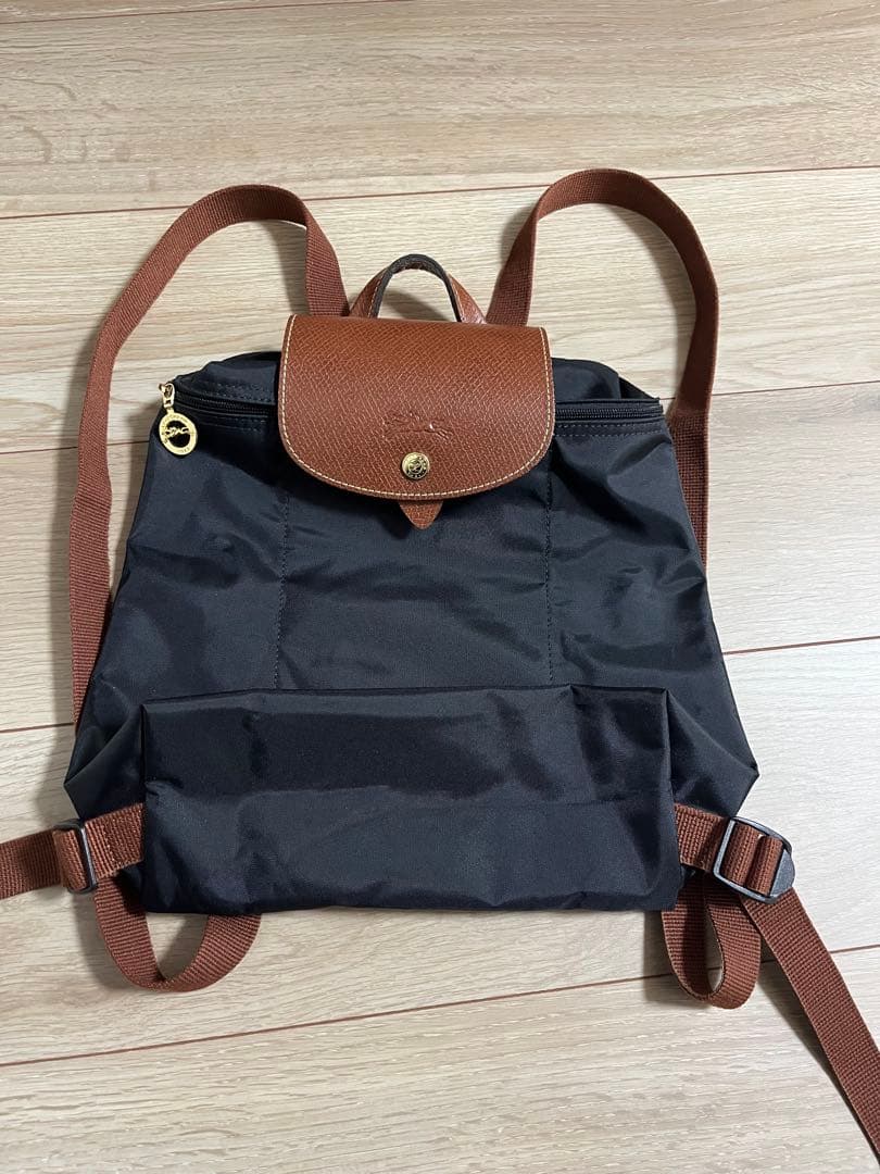 ロンシャン ナイロン リュック ブラック