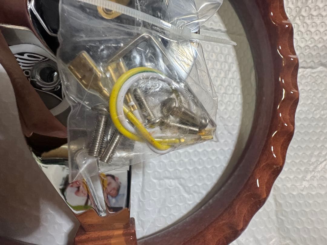 ウッド製 3スポーク ステアリングリベット打ち❣️珍品❣️