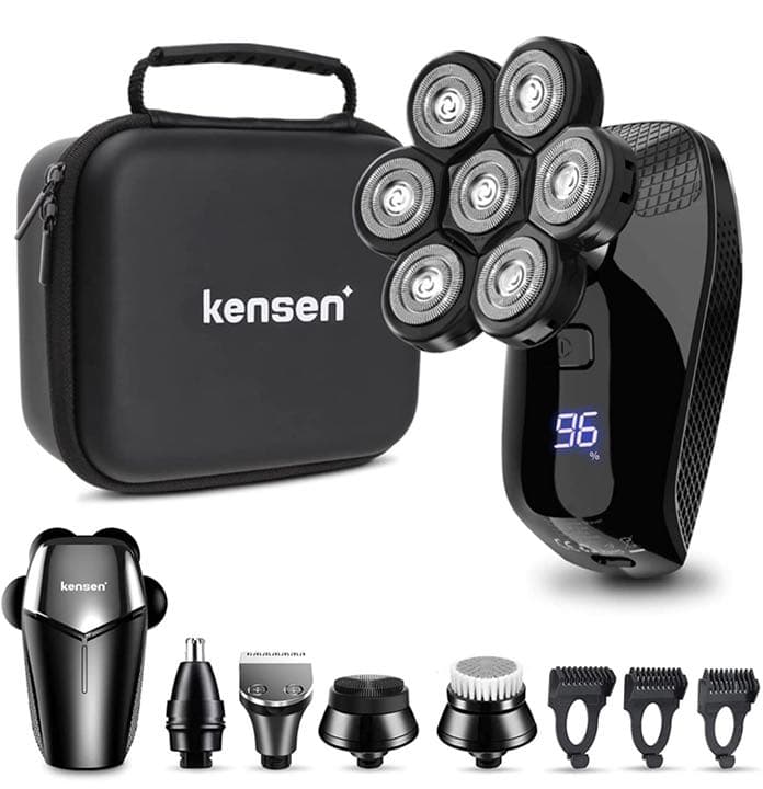 電動シェーバー 急速ひげそり 7つヘッド IPX6防水回転式USB充電式乾湿両用