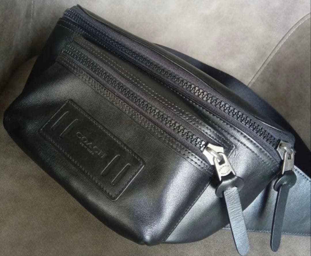 COACH/コーチ メンズ／レディース ブラック ボディバッグ ウエストポーチ