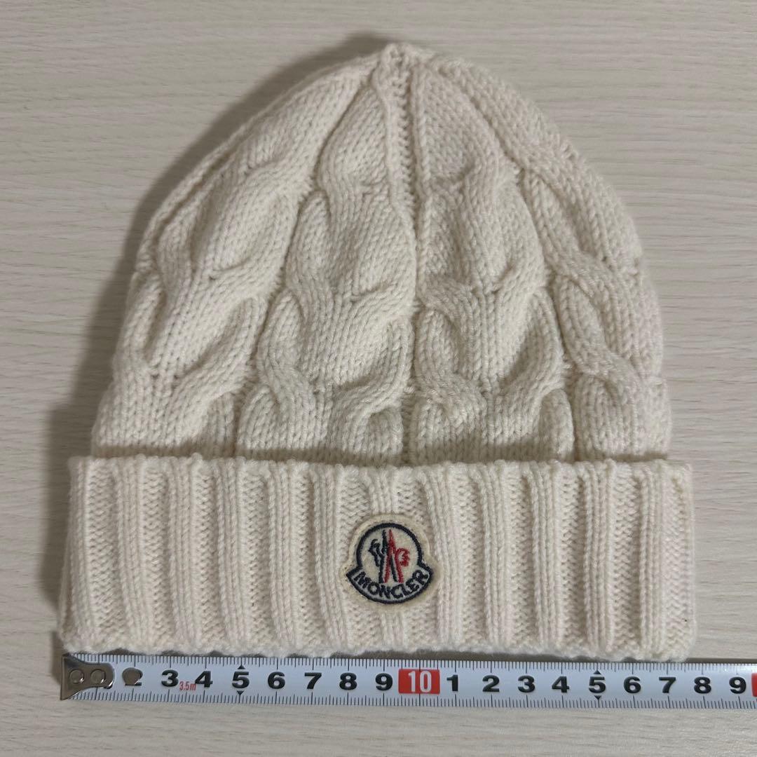美品✨MONCLER モンクレール　アイボリー　キッズ　ビーニー　ケーブル編み