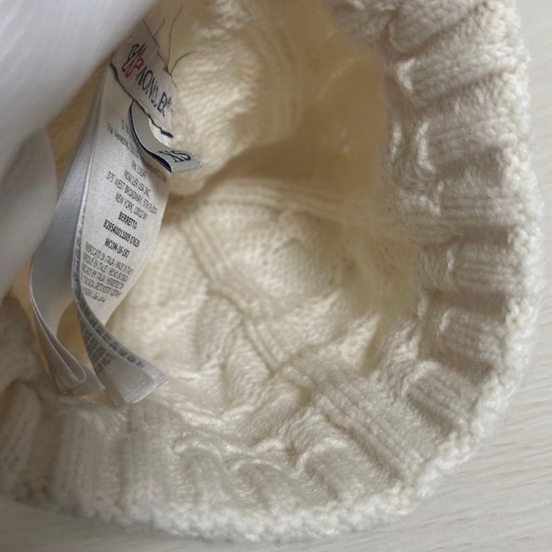美品✨MONCLER モンクレール　アイボリー　キッズ　ビーニー　ケーブル編み