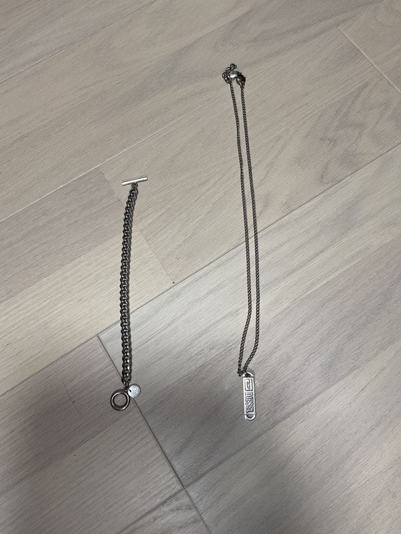 DIESEL シルバーチェーンネックレス ライオンハート ブレスレット