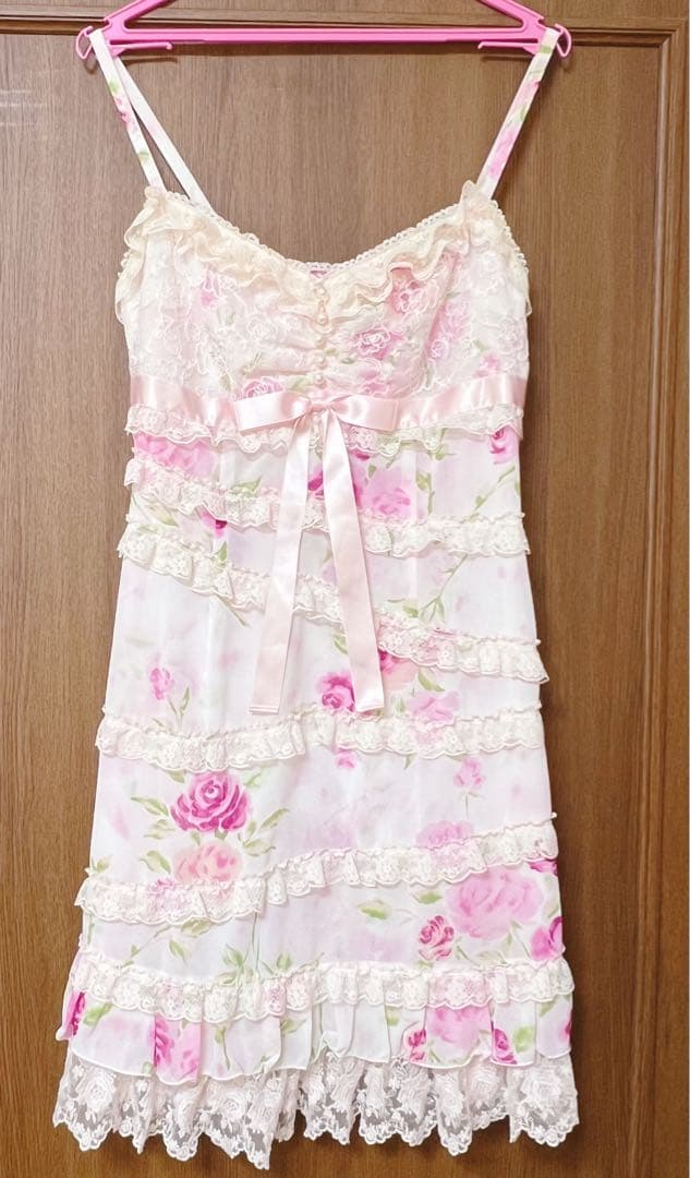 【美品】ジーザスディアマンテ　復活ぼかし薔薇柄　お嫁ワンピース　42