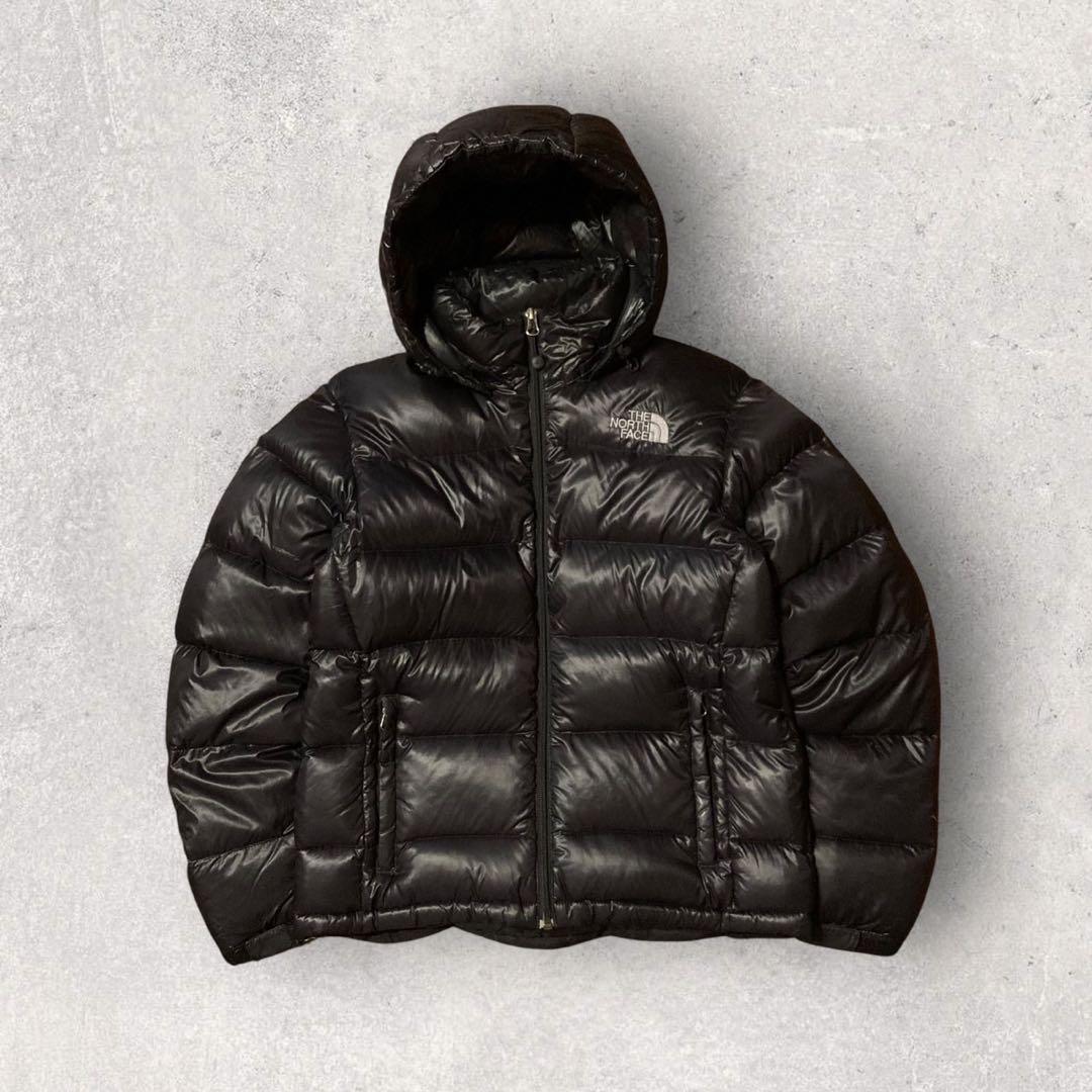 【ザ・ノースフェイス】ダウンジャケット　M 黒　刺繍ロゴ　700 美品　h