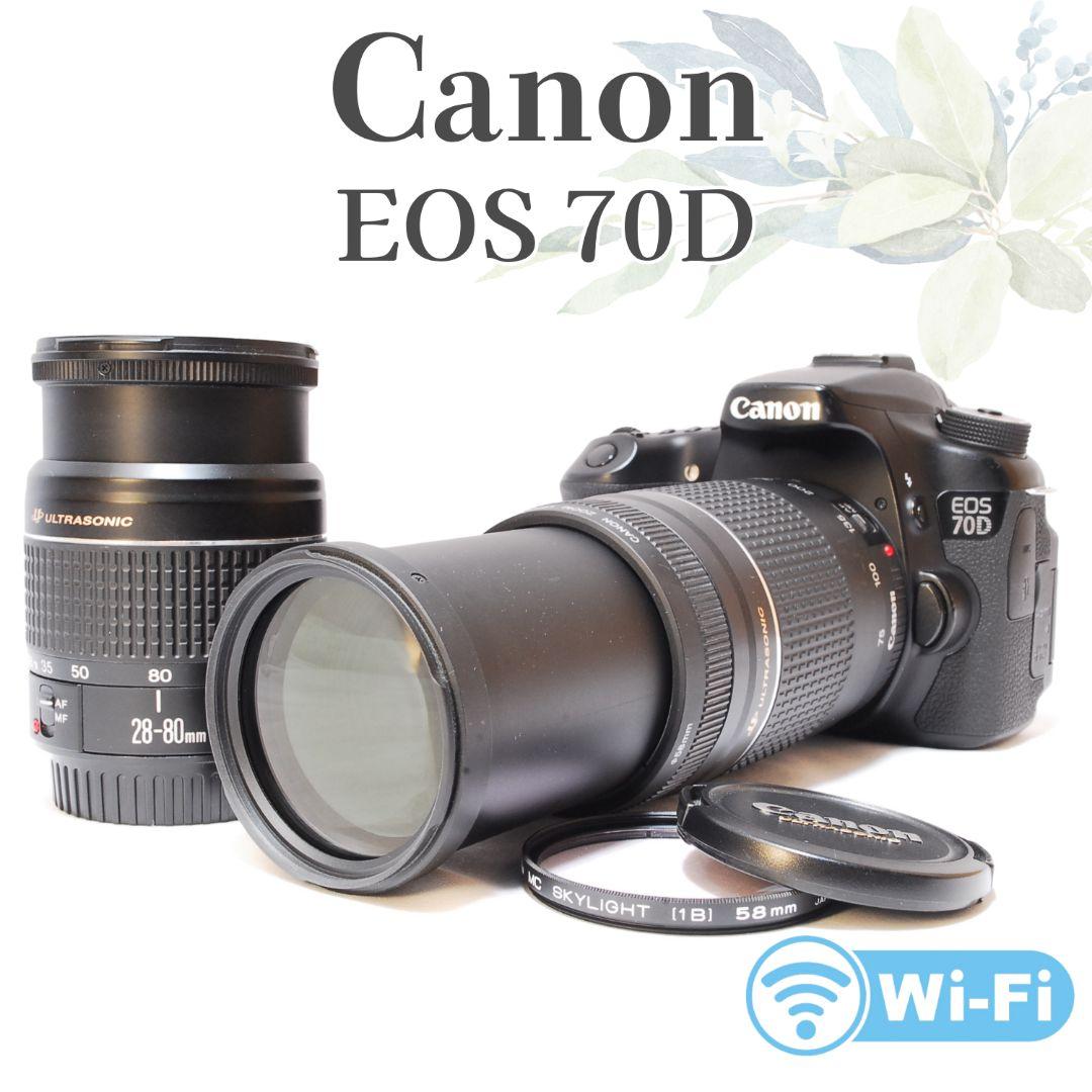 迫力の超望遠✨美品✨Canon EOS 70D✨USM ダブルレンズ 付属品充実
