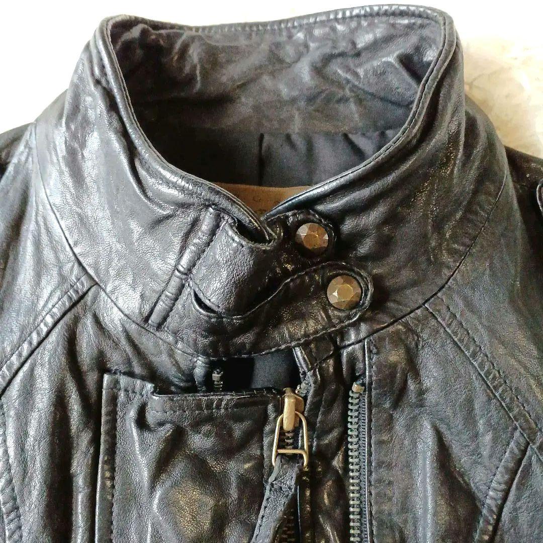 極美品☆goa ライダースジャケット ラムレザー ブラック FREE