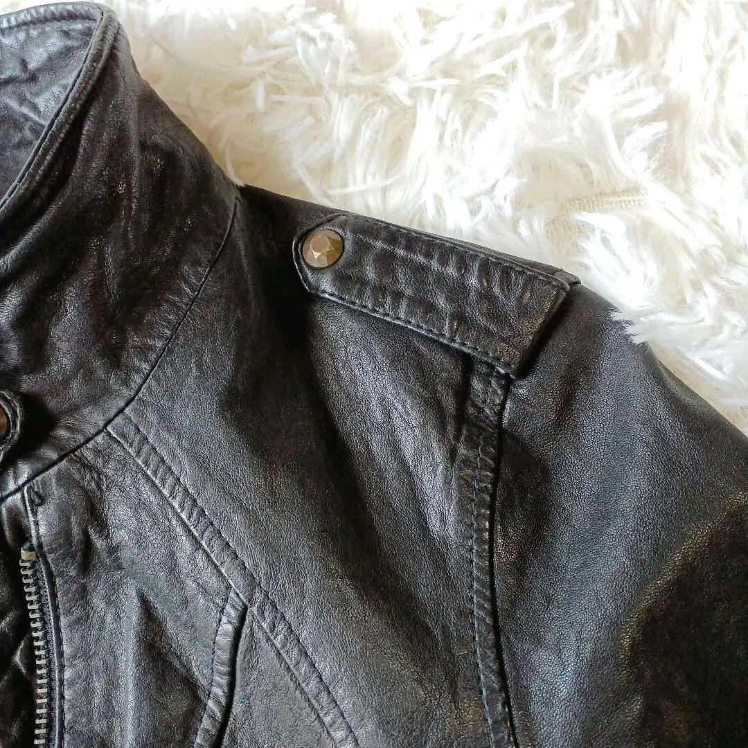 極美品☆goa ライダースジャケット ラムレザー ブラック FREE