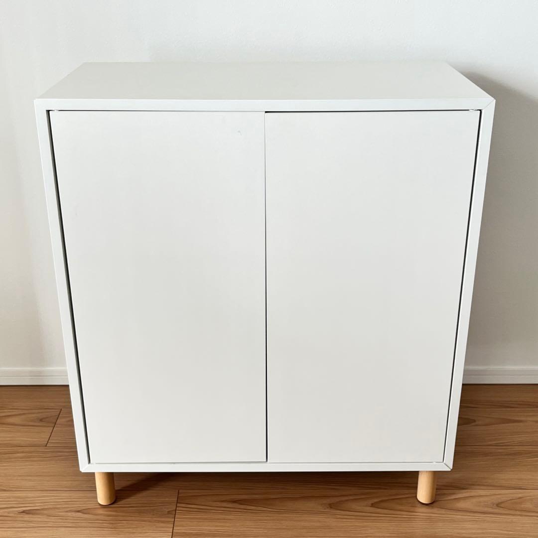 【完成品】IKEA 木製キャビネット　EKET エーケト　足付き