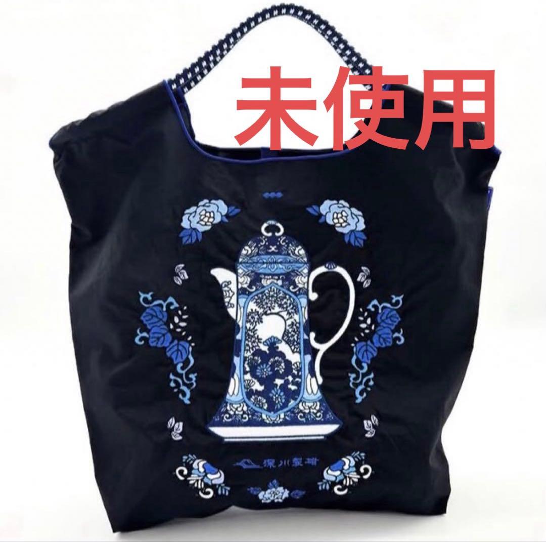 【新品】ボールアンドチェーン 深川製磁 ポット柄 黒 エコバッグ M