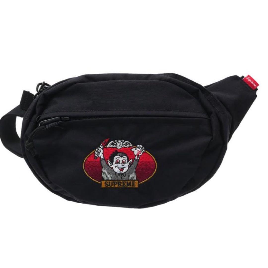 極美品　Supreme 刺繍ロゴ ウエストバッグ 黒 ヴァンパイヤ　ボディバッグ
