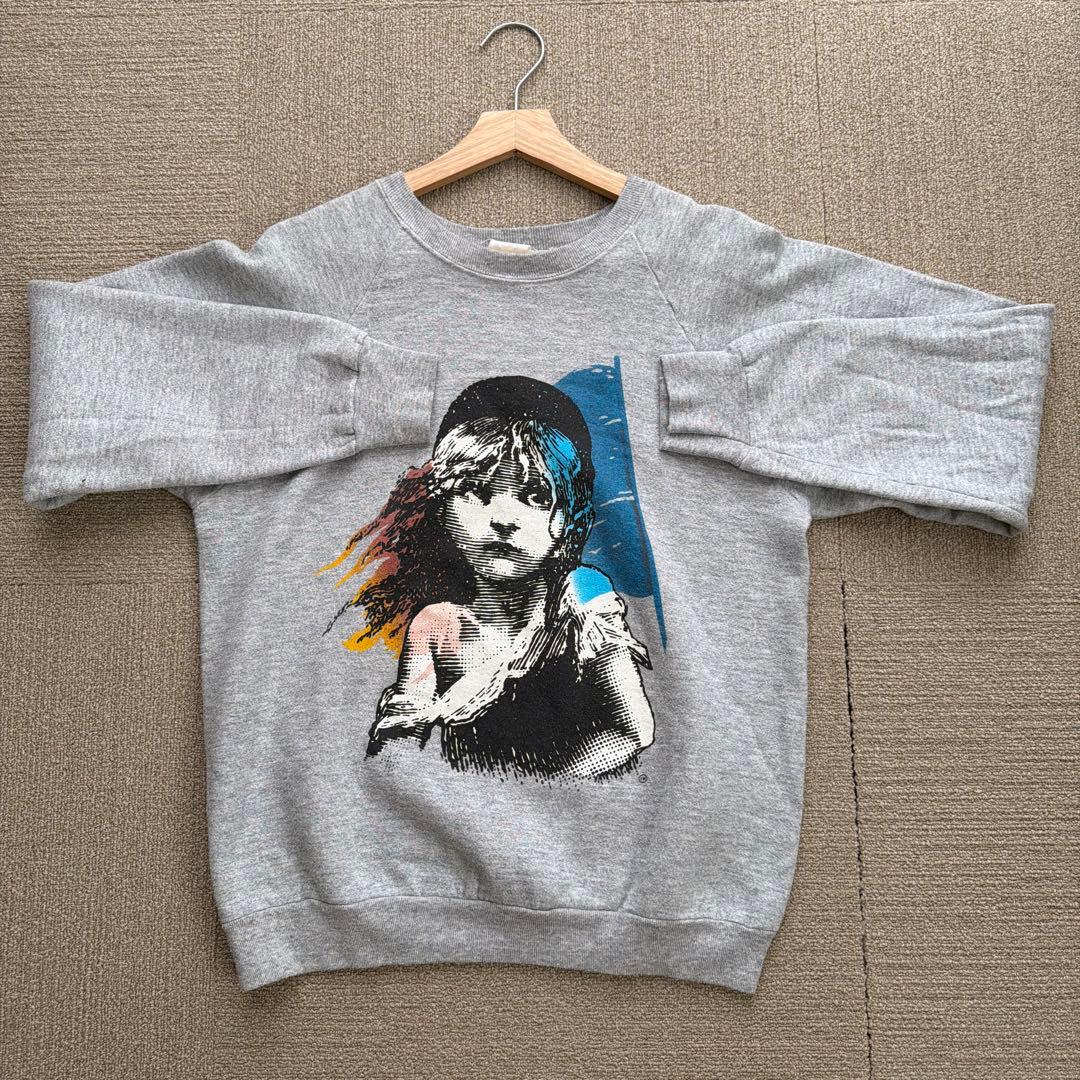 【80s】レミゼラブル　スウェット　グレー Lサイズ相当【USA製】