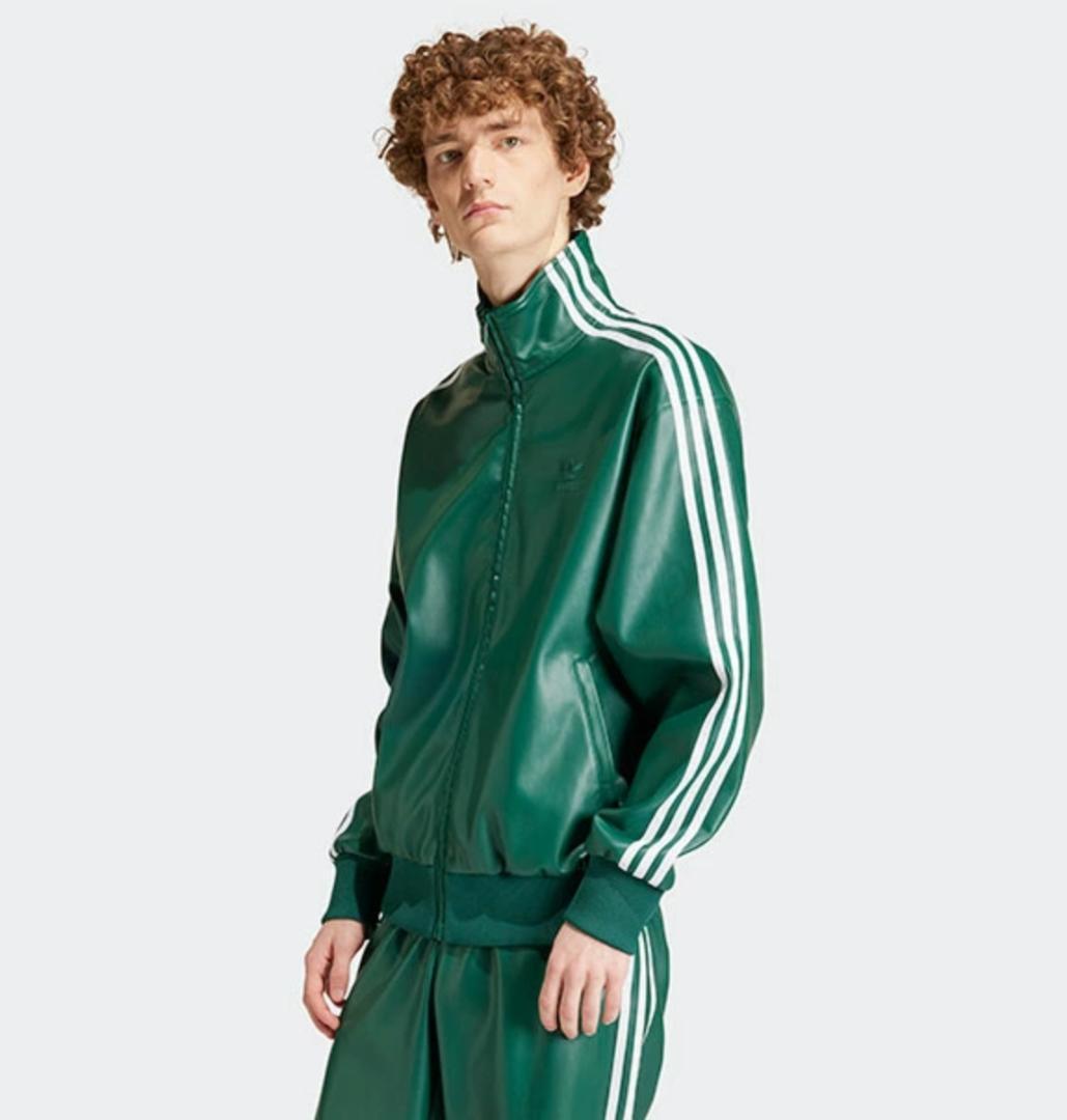 【希少・Sサイズ】adidas フェイクレザージャケット カレッジグリーン