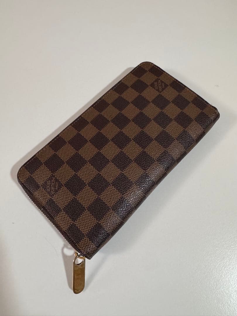 ダミエ・キャンバス 長財布 ゴールドファスナー
