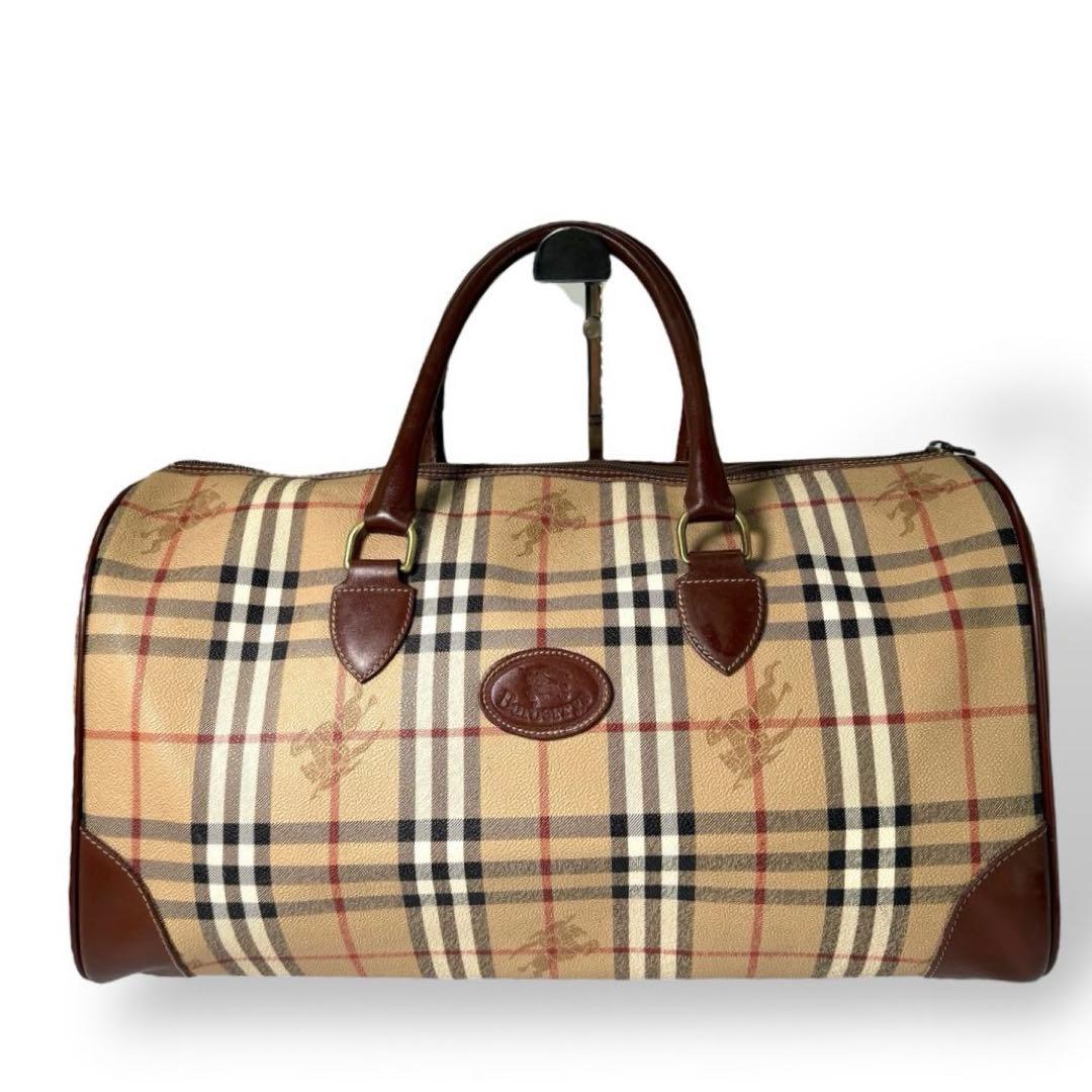 バーバリー　ボストンバッグ　ノバチェック　シャドーホース　レザー　大容量 旅行