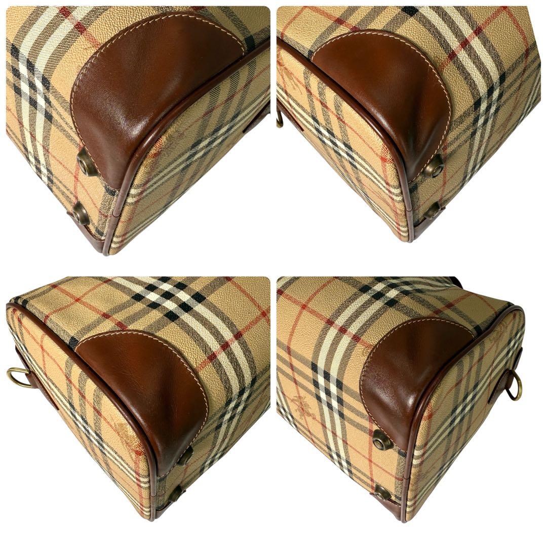 バーバリー　ボストンバッグ　ノバチェック　シャドーホース　レザー　大容量 旅行