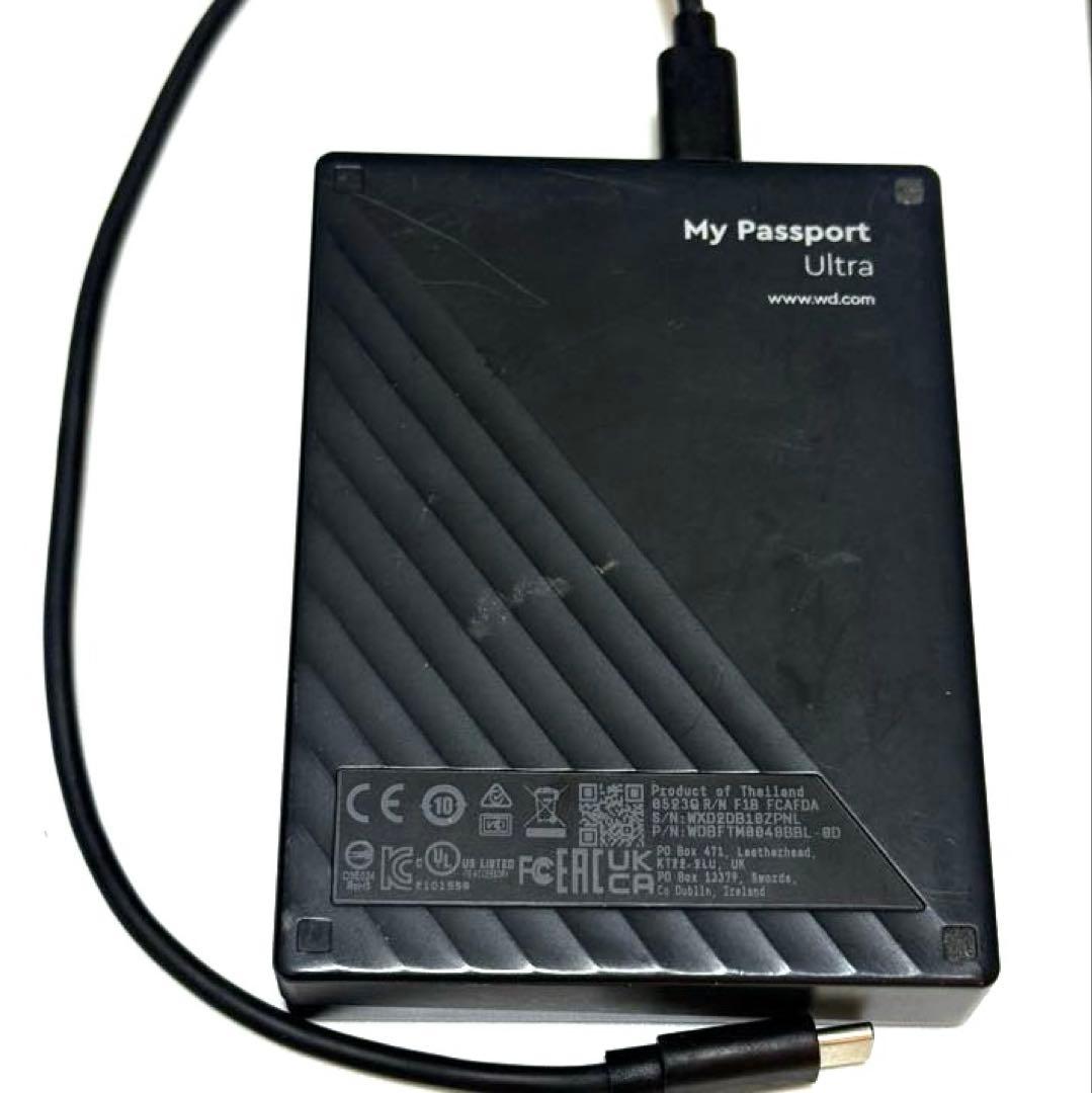 ウエスタンデジタルWD ポータブルHDD 4TB U Type-C 動作確認済