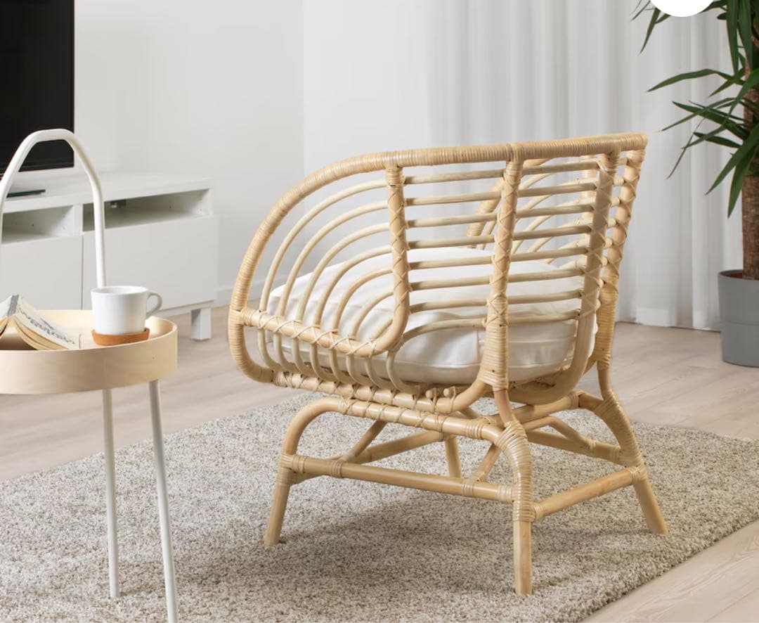 【配送無料】ラタン製モダンアームチェア