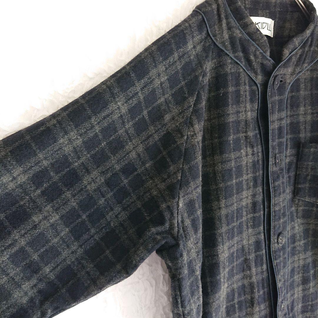 希少 KIDILL キディル ネルチェック ベースボールシャツ ジャケット F