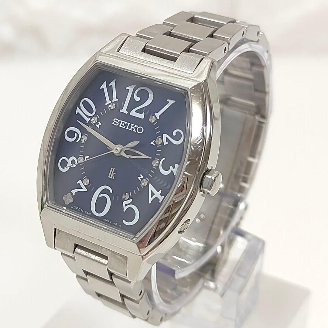 ルキア セイコー ネイビー トノー型 レディース腕時計