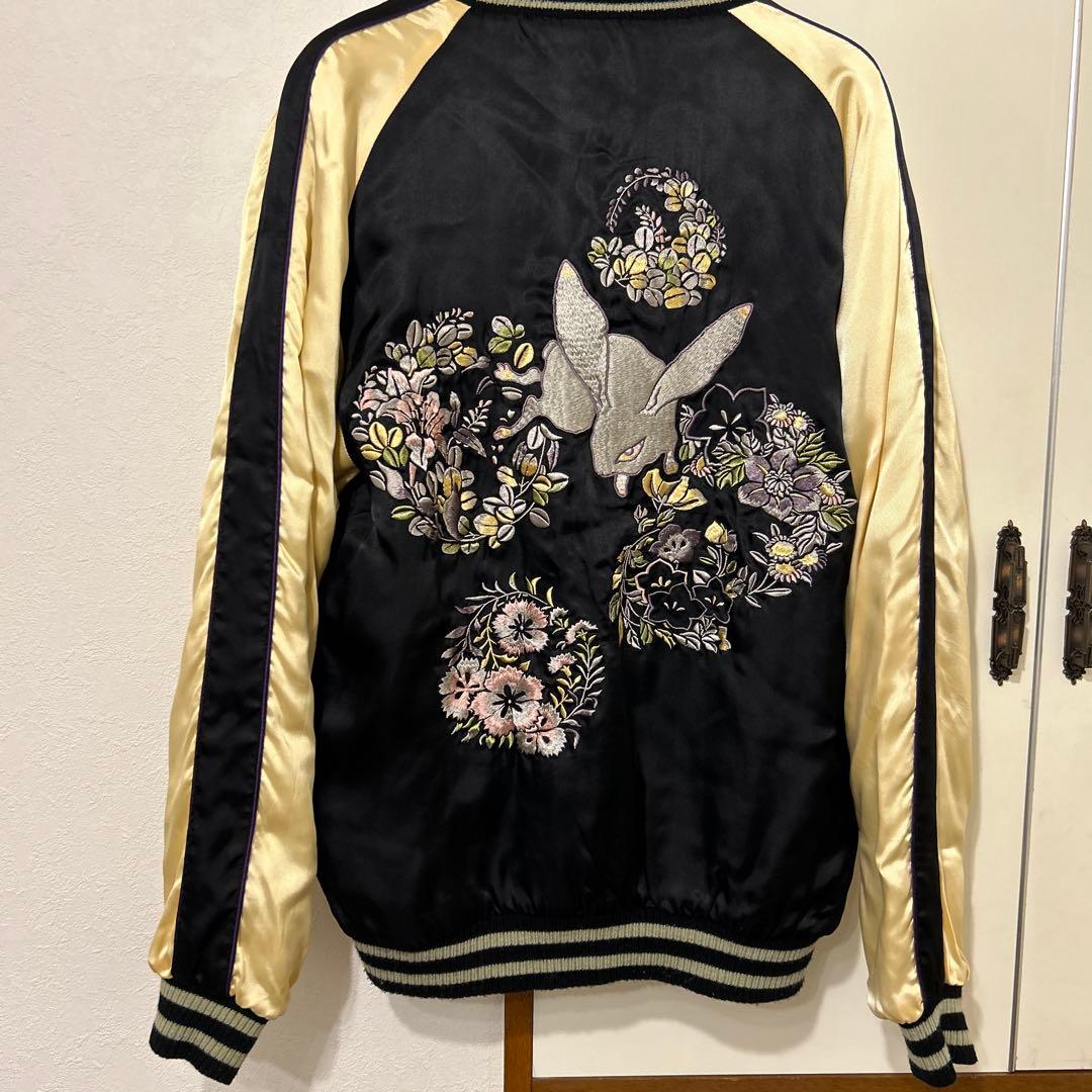 【即納】激レア ちきりや 鯨 華兎柄 スカジャン リバーシブル L