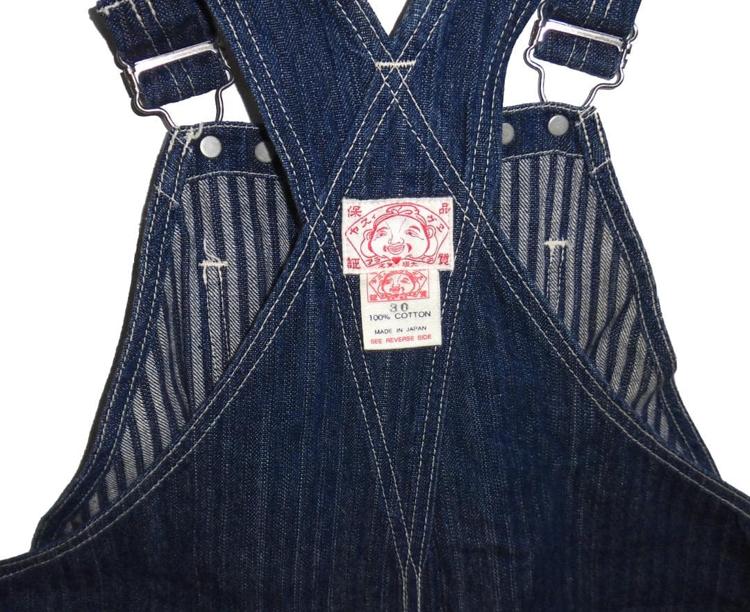 EVISU エヴィス 裏ヒッコリー デニム オーバーオール W30 エヴィスヤ