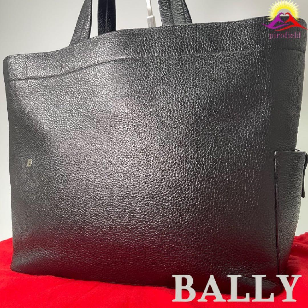 【超美品✨】BALLYバリーメンズビジネスバッグトートレザーBロゴ黒船型A4◯