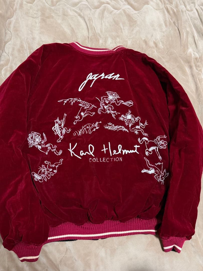 ２面用 Karl Helmut 別珍 鹿 スカジャン サテン vintage