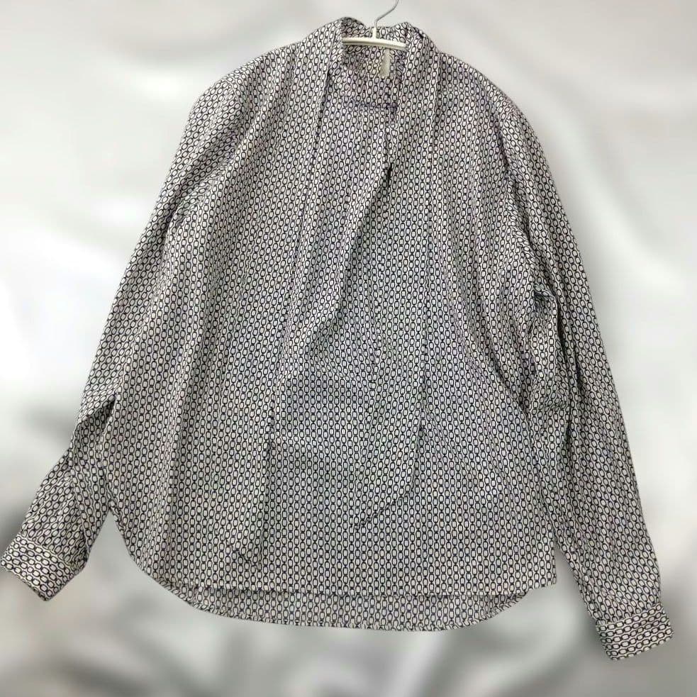 SOEJU ソージュ　チェーン柄ボウタイブラウス　M