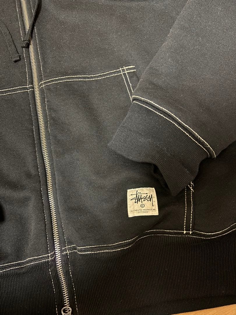 トップス Stussy DOUBLE FACE LABEL ZIP HOODIE