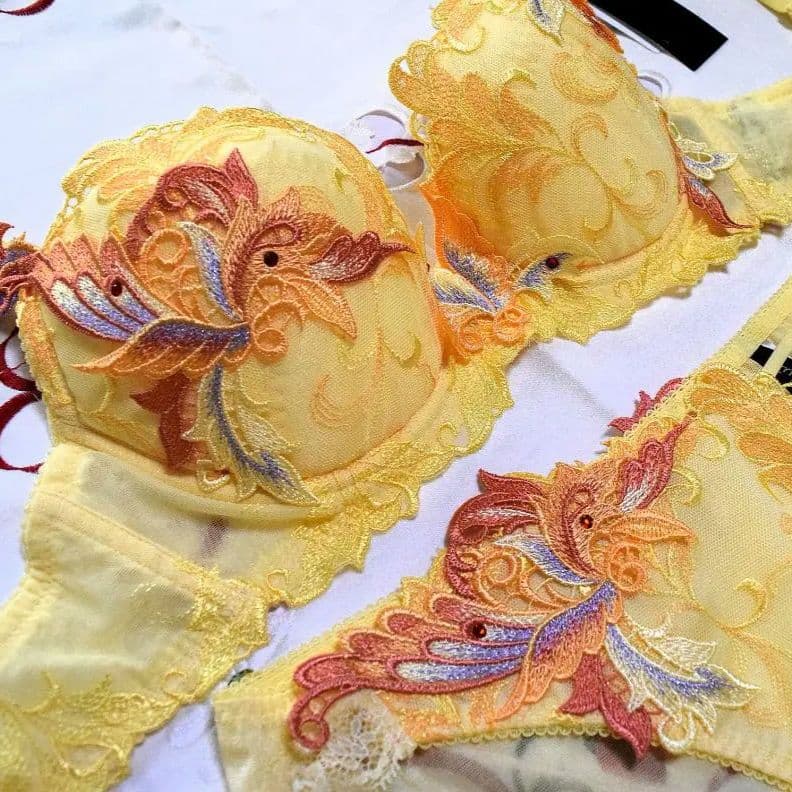 新品・タグ付き☆ワコール☆サルート☆９２G・火の鳥☆ＹＥ☆Ｄ７５＆ショーツＬ