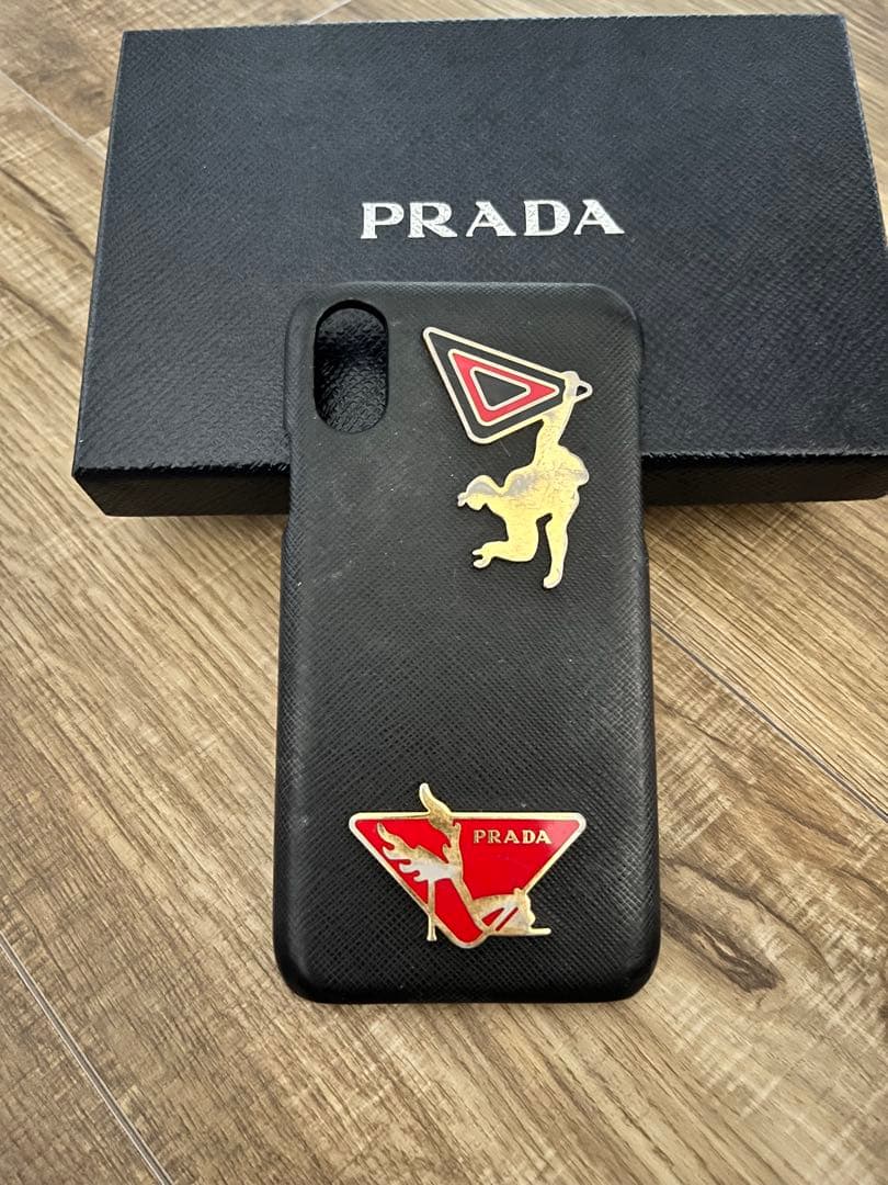 PRADA iPhoneケース ブラック レザー