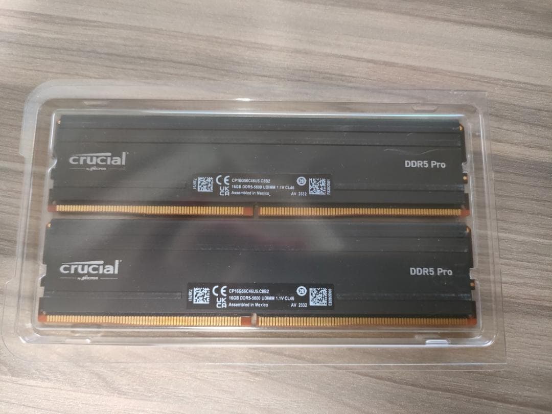 メモリ crucial DDR5 Pro 16GB×2枚