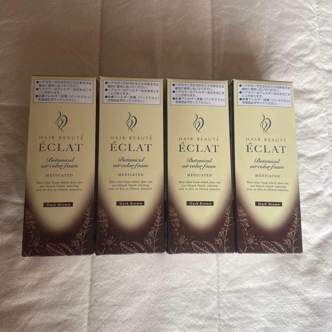 ヘアボーテ　エクラ　ボタニカル　エアカラーフォーム　ダークブラウン　4本セット