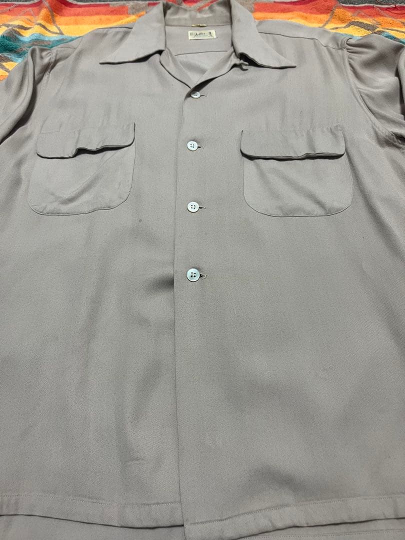 50s レーヨンギャバジンシャツ