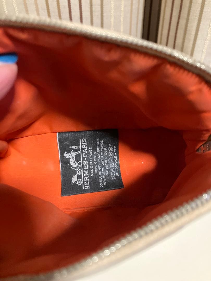 ベージュ エルメス　ボリードポーチ　ミニミニ　HERMES