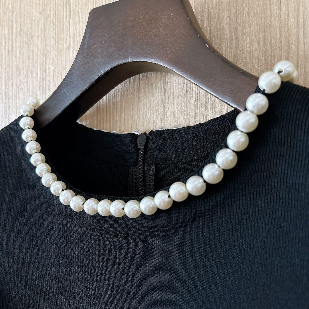 【636】アナイ　パールペプラム　プルオーバー　黒　38